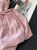 2026 Spring Women's High Waist A-line Pleated Skirt, Gentle Ice Silk Cotton Linen, Fat-Concealing Cake Design
