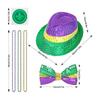 Mardi Gras Celebration Costume Hat Masquerade Mask Festival Theme Party Sequins Fedora Hat Carnival Party Accessories