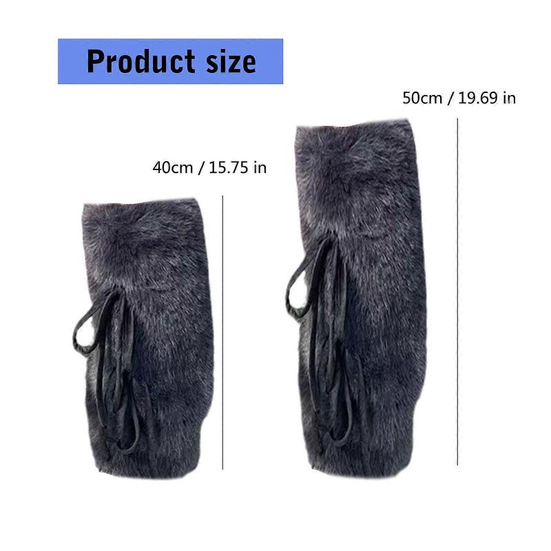 Plush Leg Covers with Sweet Bows Ties Subcultures Harajuku Footless Socks for Women Teen Girls Thick Fuzzy Boot Toppers