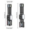 Rechargeable Flashlight with COB Side Light Telescopic Zoom Super Bright USB Battery Indicator for Camping Emergency Lighting