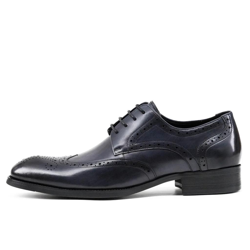 Fashion 2024 New Cowhide Block Carved Men's Shoes Genuine Leather British Men's Shoes Vintage Classic Dress Shoes Handmade High Quality