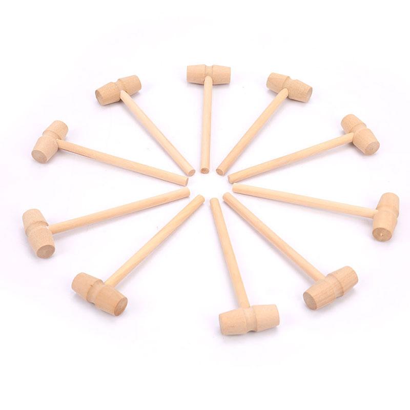 10 Pieces Mini Wooden Hammer Balls Toy Pounder Replacement Wood Mallets Baby