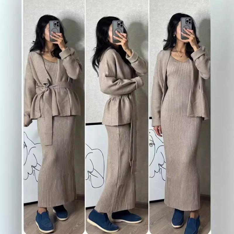 Cross-border Europe, America, Amazon women's clothing 2025 spring new fashion temperament knitted sweater casual suit women