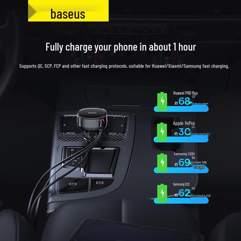Baseus Retractable Cable Car Charger