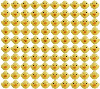 Toy God's Cute Chirping Ducks, Set of 100, Floating In the Bath (Set of 100)