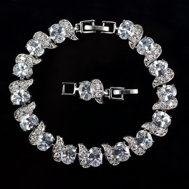 Crystal Jewelry Zircon Inlaid Real Gold Bracelet Popular Jewelry