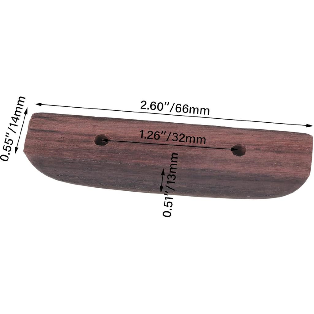 BQLZR 66mm Length Wooden Rosewood Thumb Rest Thumbrest with Mounting Screws for Bass Guitar Pack of 2