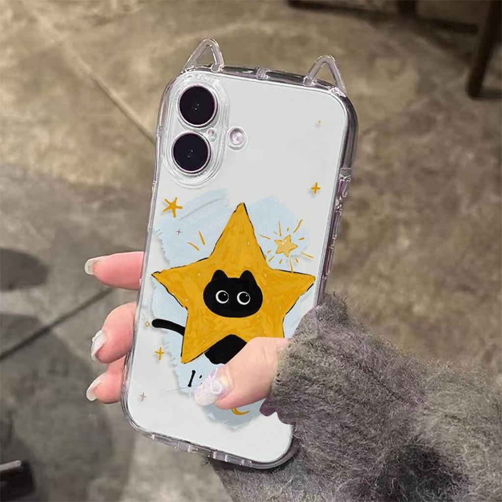 Für Katzenohren für Apple 13pro Handyhülle Sturzsichere Handyhülle für Apple Handy Schutzhülle Einfacher und kreativer Stil