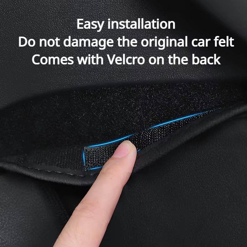 Door Storage Box for Tesla Model 3 Y Door Slot Mat Suede Protective Pad PU Leather Auto Car Interior Accessories 2025-2025 Black