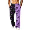 Pantaloni Jogger Cargo Larghi e Ampi da Uomo con Tasche Stampa di Halloween per Uso Casual all'Aperto