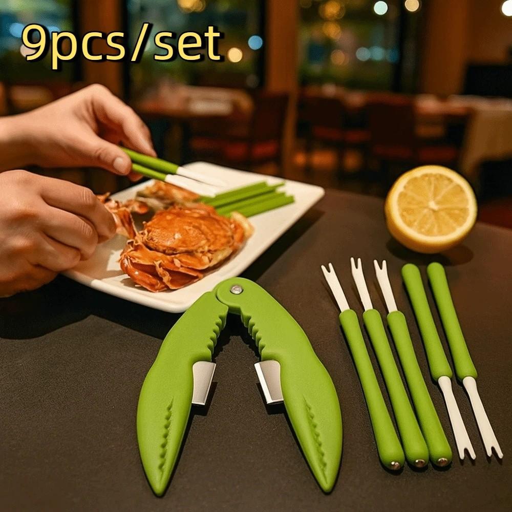 9pcs/set Efficient Lobster Cracker Plastic Crab Claws Sheller Crab Peel Tool Lobster Clamp  Seafood