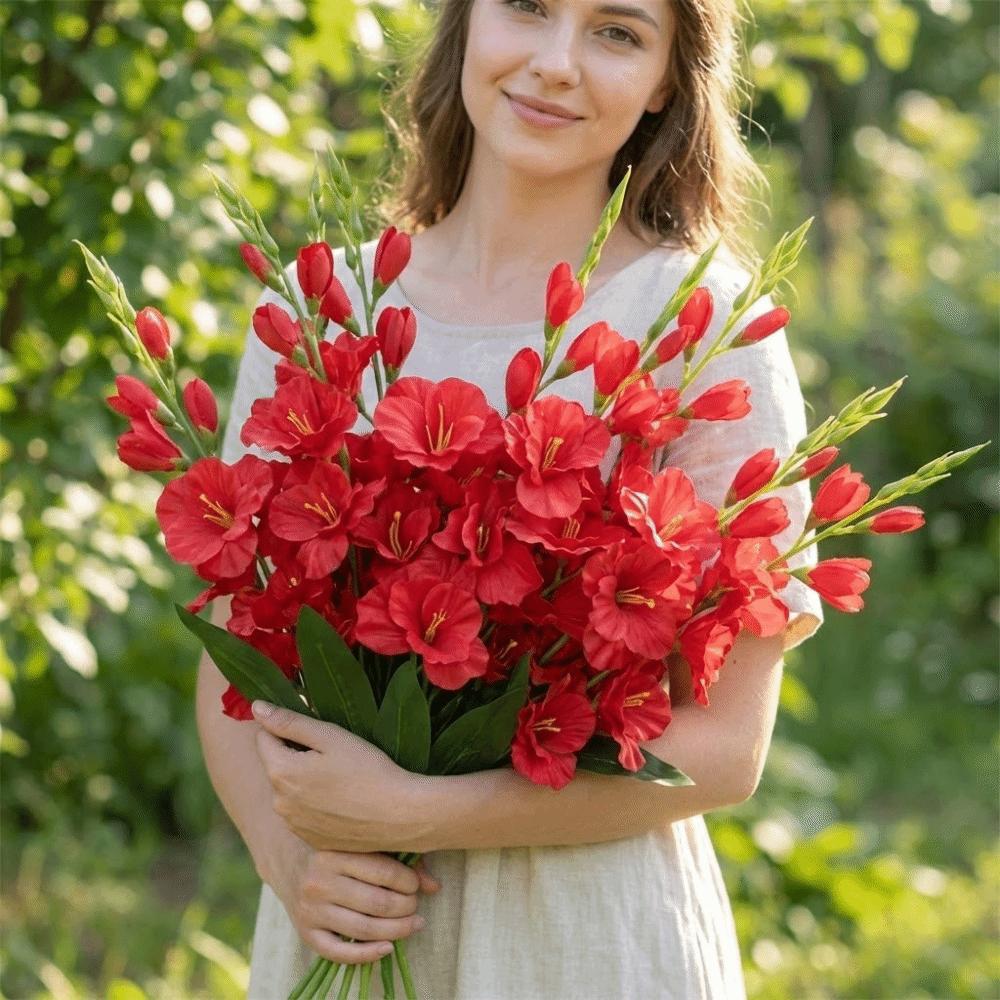 62cm Artificial Gladiolus Flowers 5 Branches Fake Flowers  Home Decor