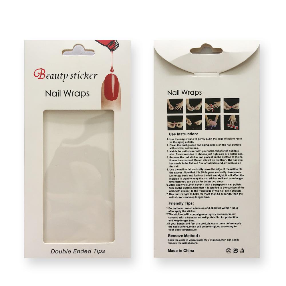 Nálepky na nehty, nálepky na nehty, nástroje a doplňky na manikúru, papírové karty, škrabky na nehty, pomerančové dřívka, alkoholové ubrousky, lze kombinovat podle přání