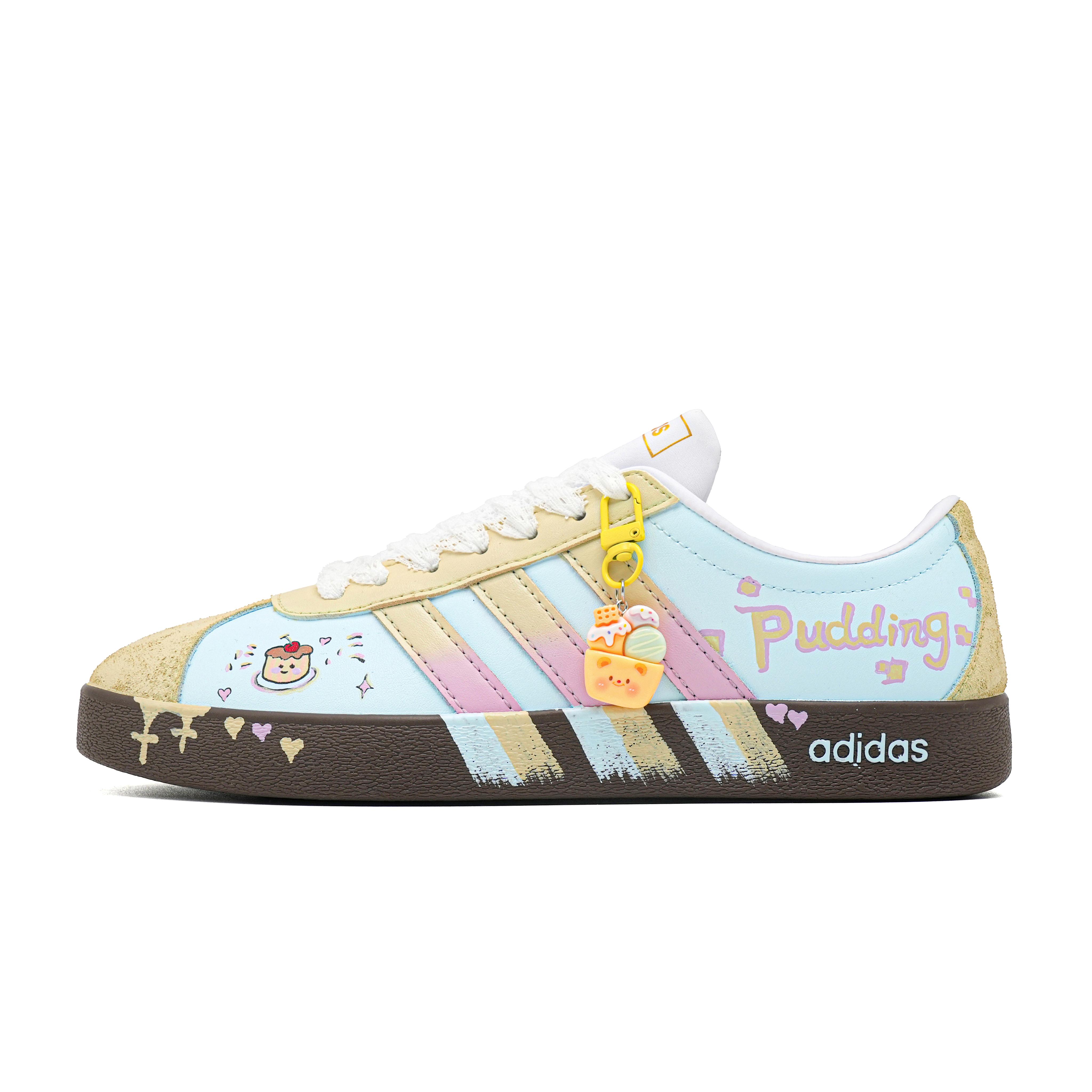 

Adidas VL COURT 2.0 Sweetheart Pudding Breathable Low top Skateboard Shoes Women s Blue Yellow ID6015(Team965-) 40⅔