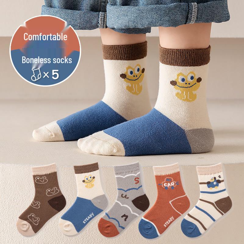 25 Nouvelles Chaussettes en Coton Mi-Mollet Couleur Unie pour Filles Automne/Hiver