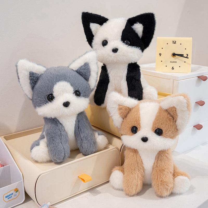 Cute Cat / Fox Plush Toys Squirrel Cartoon Animal Baby Accompany Doll Desk Ornaments Series Sweet Birthday Gift For Kids Friends