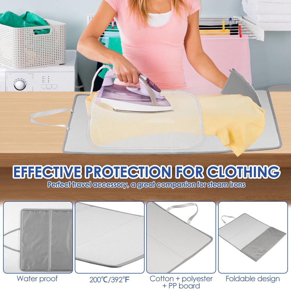 Ironing Mat Washer Dryer Cover Board Heat Resistant Portable Travel Clothes Protector Board Table Top Laundry Pad