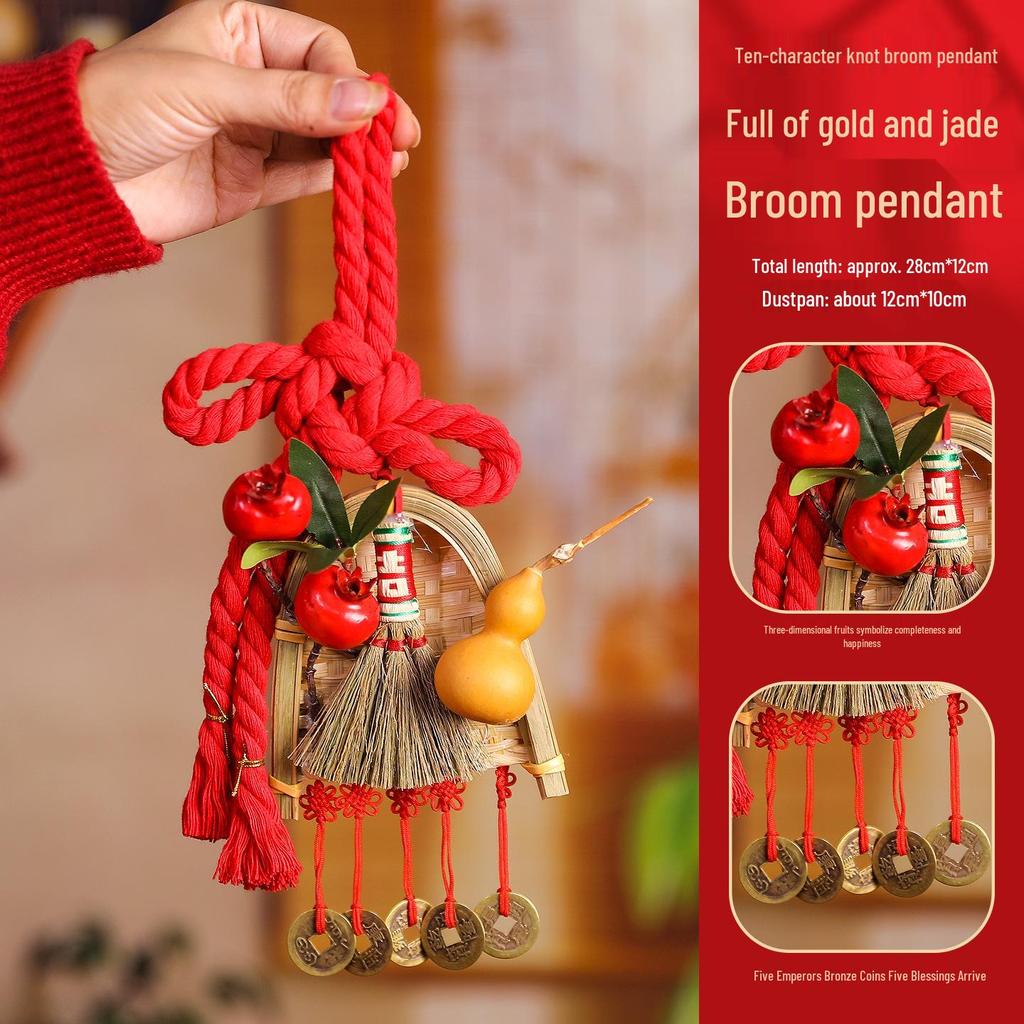 2026 Year of the Horse Spring Festival Chinese Knot Door Hanger - Wanzi Knot Ornament for Festive Atmosphere