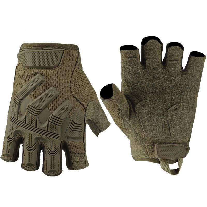 Guantes Tácticos de Medio Dedo Ciclismo Escalada Trabajo al Aire Libre Antideslizantes Grosor Medio Talla Adulto M L XL