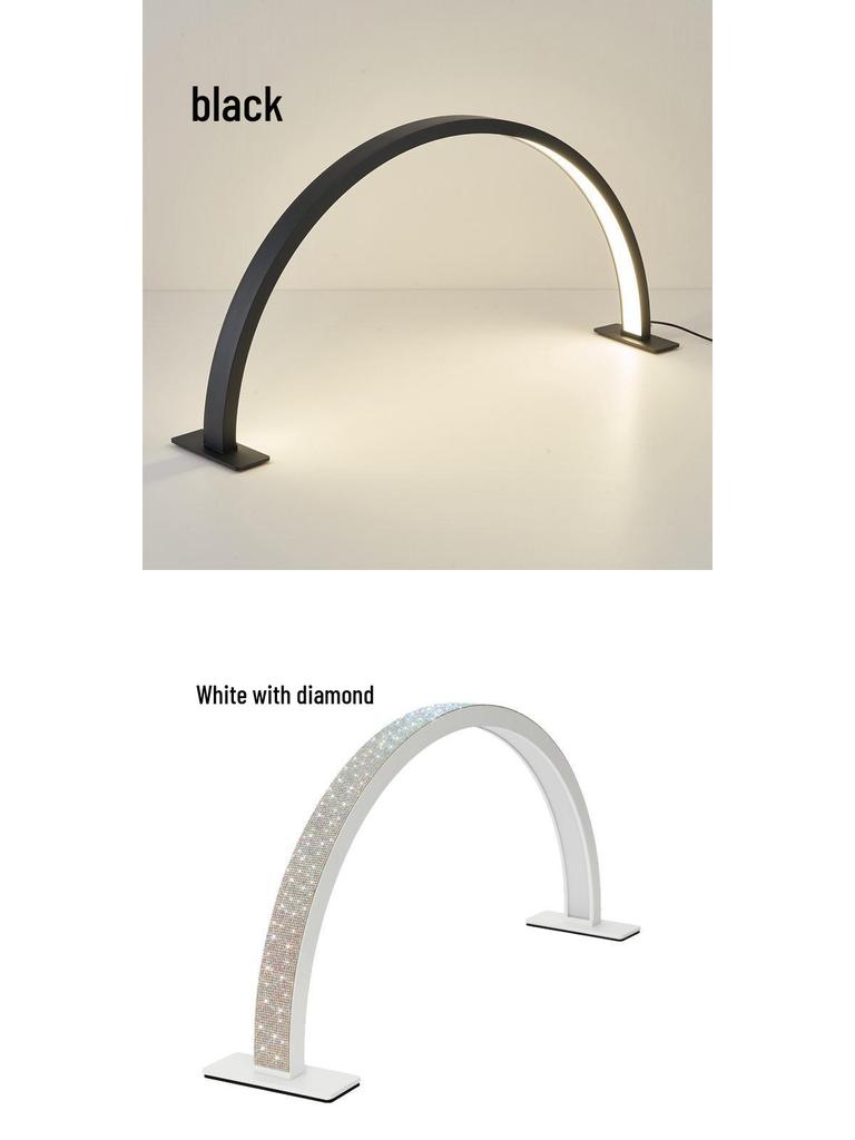 Half-Moon Shadowless Nail and Beauty Desk Lamp with Diamond Stand