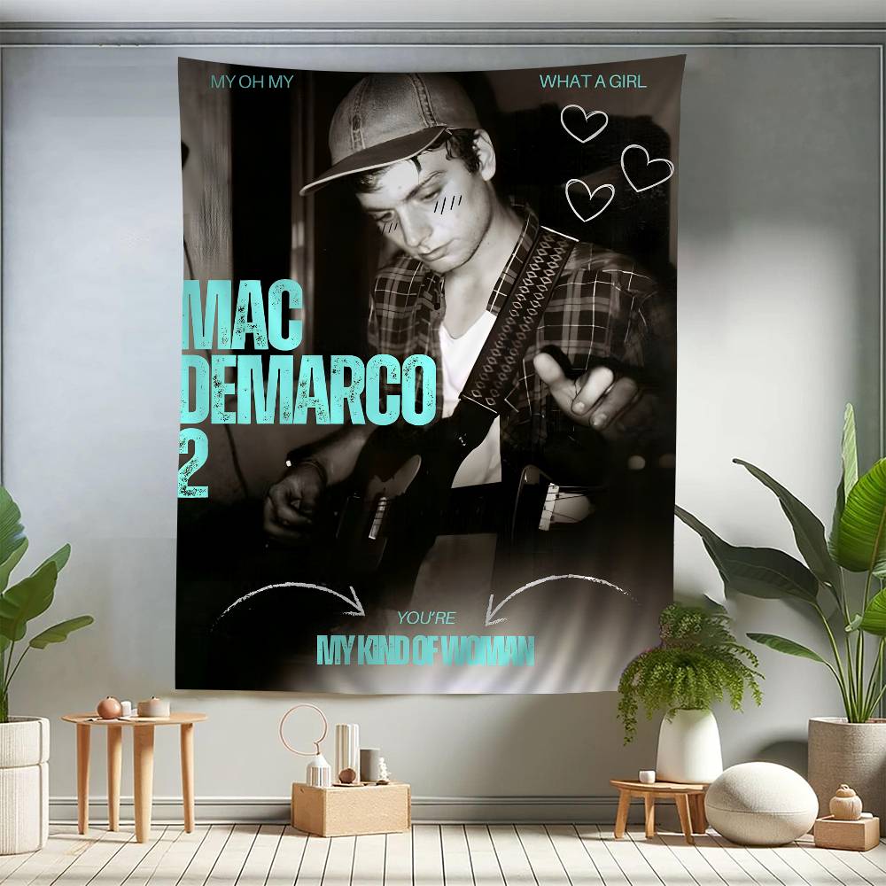 

Pop Rock Singer Mac Demarco Cartoon Tapestry Art Science Fiction Room Home Decor Wall Hanging Sheets 74x94cm(29x37in)