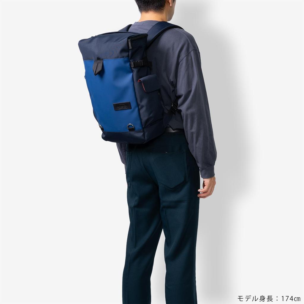 Heart Made Factory 20L Square Backpack, A4 Size, Polyester, Boxy Series, FY-0784 (Navy)