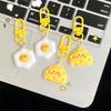 Cute Simulation Food Keychain, Poached Egg Cheese Bag Pendant Funny Jewelry for Girl Students Gifts