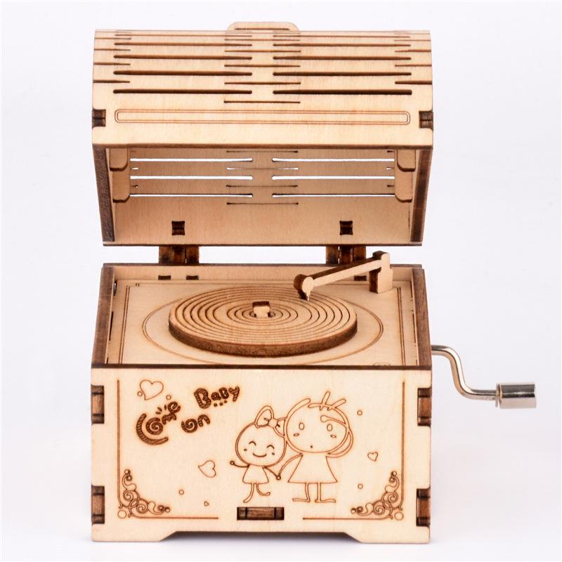 Handmade 3D Wooden Puzzle Music Box for Kids - DIY Educational Treasure Box