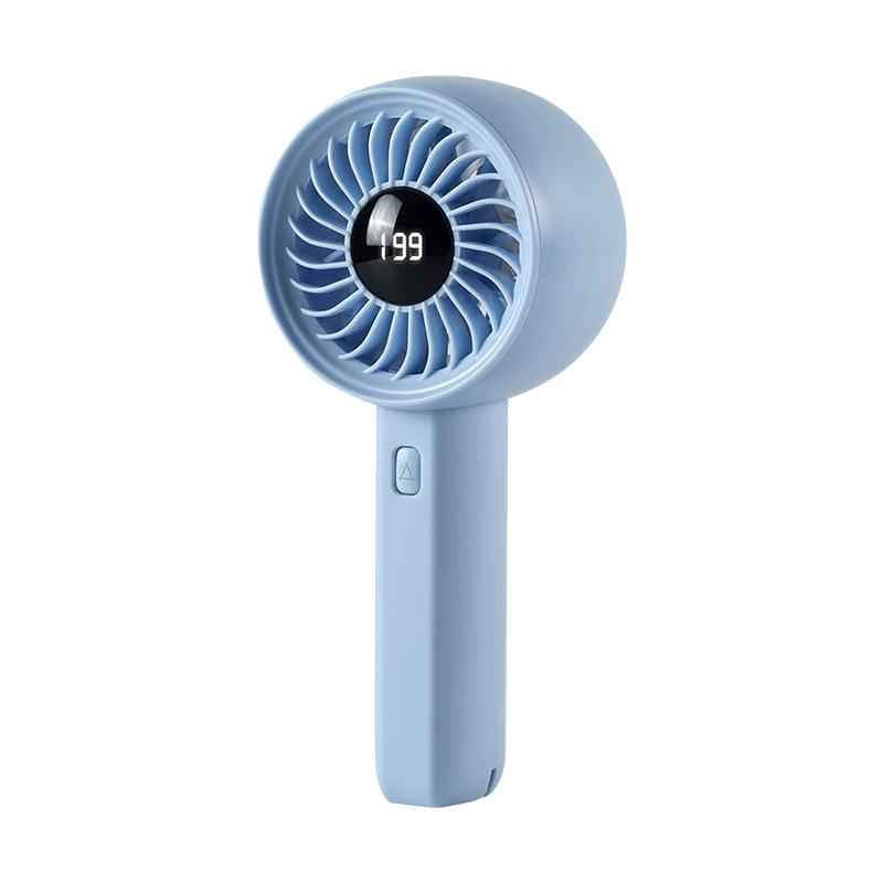 Portable Rechargeable USB Mini Fan with Digital Display and Strong Wind