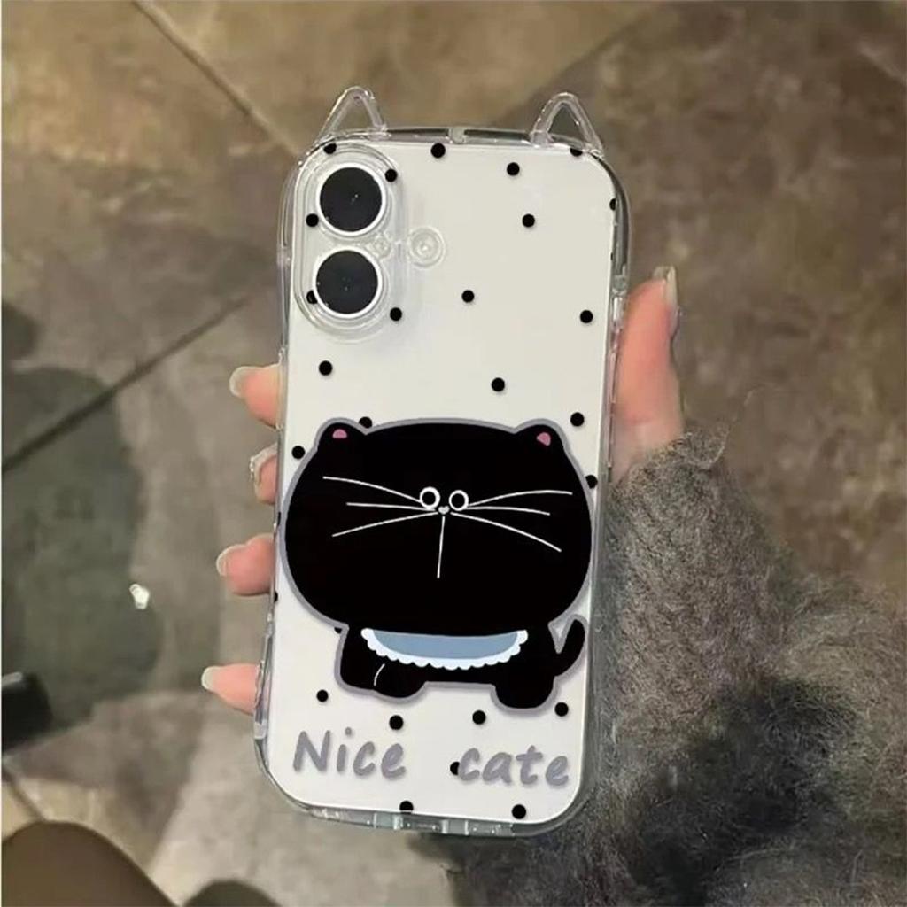 Katzenohren vergilben nicht für Apple 13promax Handyhülle Neue Vier-Ecken-Sturzsichere Handyhülle Ausgehöhlt 14promax