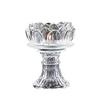 Buddha Offering Lamps: Smokeless Edible Ghee High-Foot Lotus Glass Candlestick Holder
