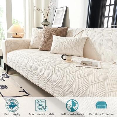 Nordic Lines Soft Sofa Cover for Living Room Non-Slip Thick Sofa Cushion Mat Simple Style Plush Sofa Towel Home Couch Decor