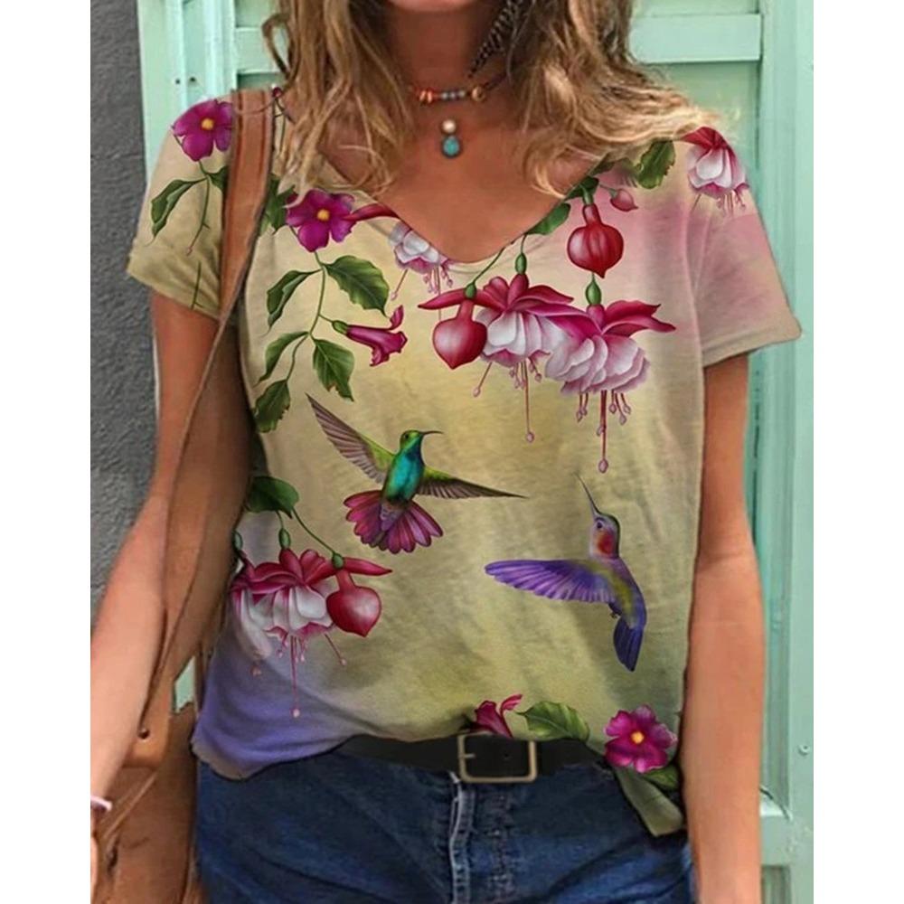 

Женская уличная футболка свободного кроя с 3D-принтом, повседневная футболка, женская летняя одежда в стиле Харадзюку 5XL