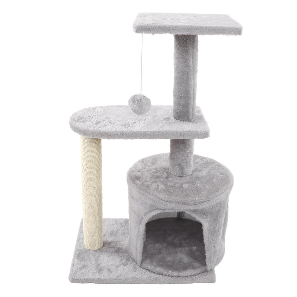Kratzbaum Geräumiger Platz Mehrschichtiger Katzenkratzbaum Spielzeugzubehör mit hängendem Plüschball für