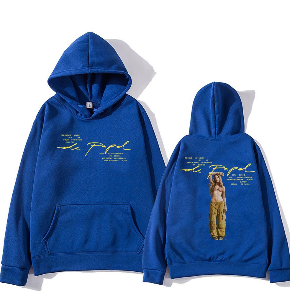 Singer TINI De Papel Hoodies Men Women Vintage Aesthetic Pullovers Fashion High Street Sweatshirt Long Sleeve Clothes Streetwear
