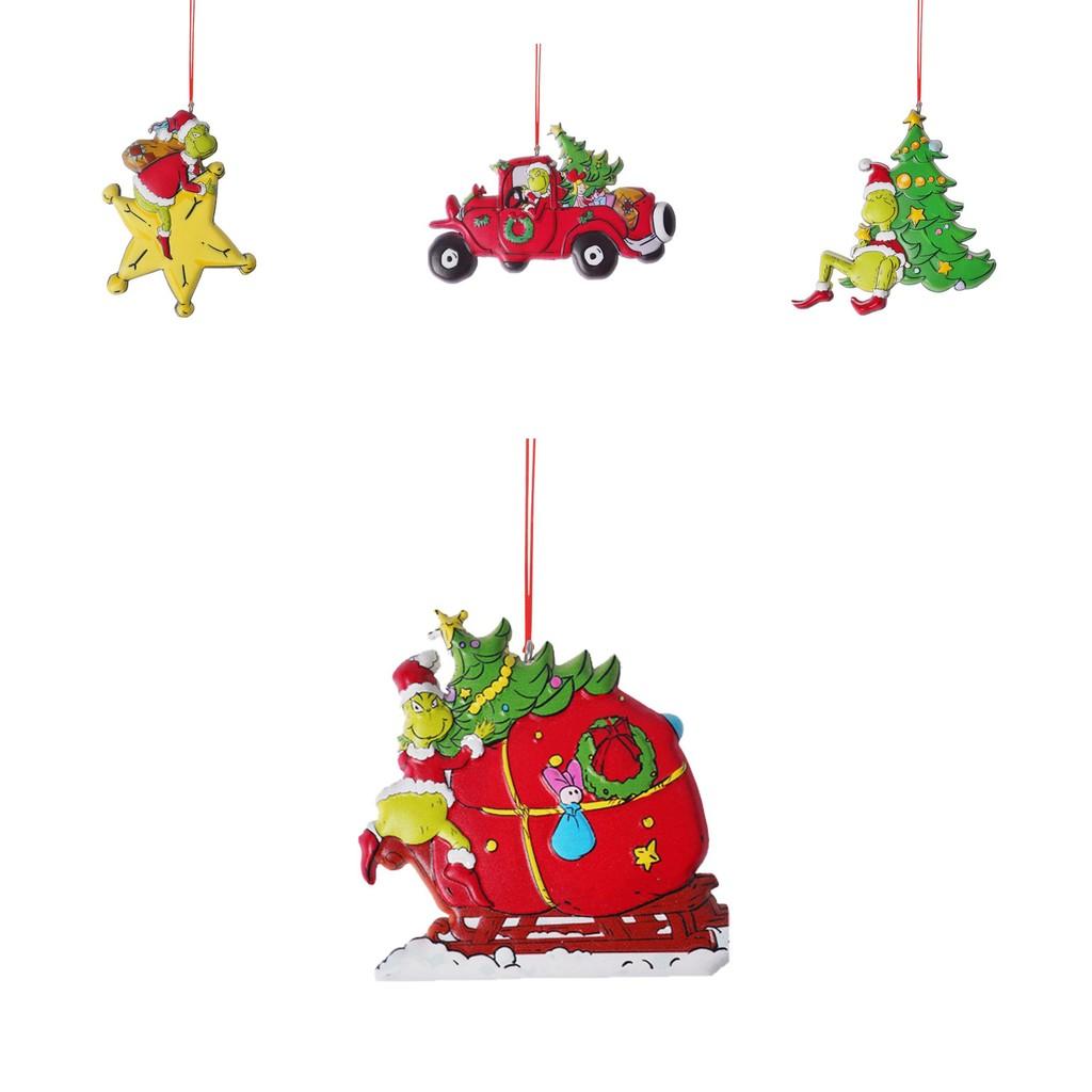 Green Enchanting Monster Christmas Decor Vibrant Acrylic Hanging Ornament For Auto