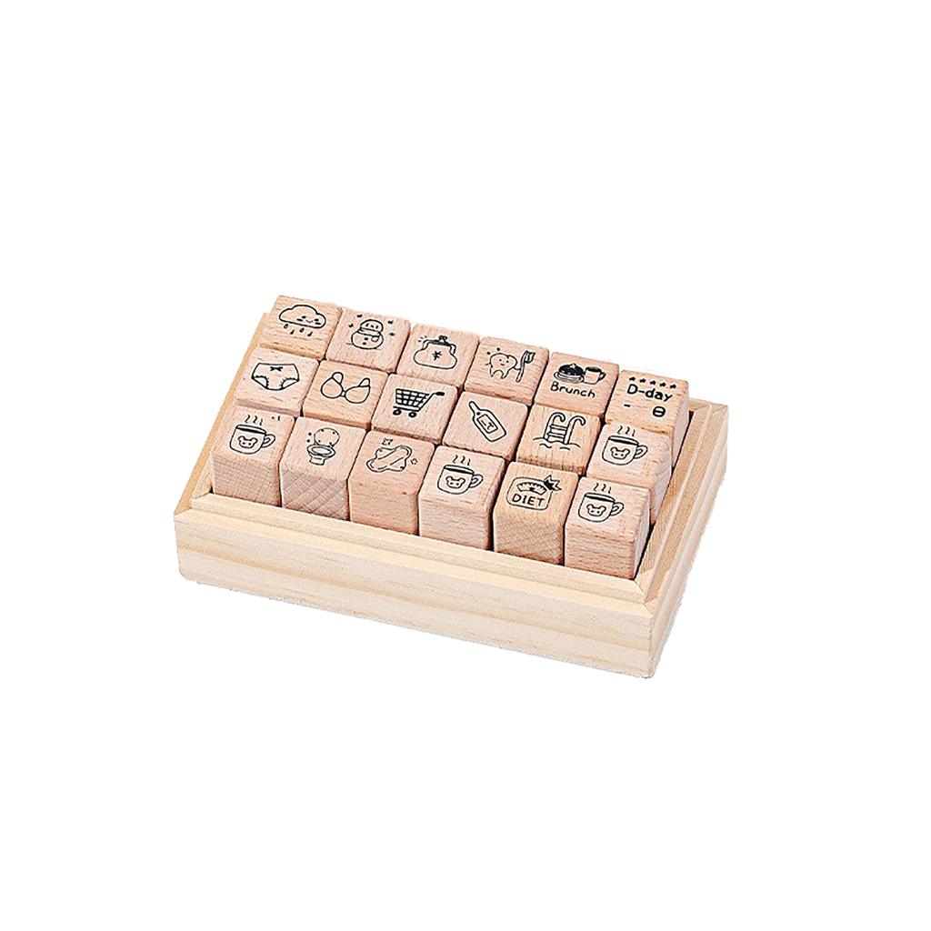 Yotijay 18 Pieces  Stamps Wooden Rubber Stamps For Painting Journals Card Making