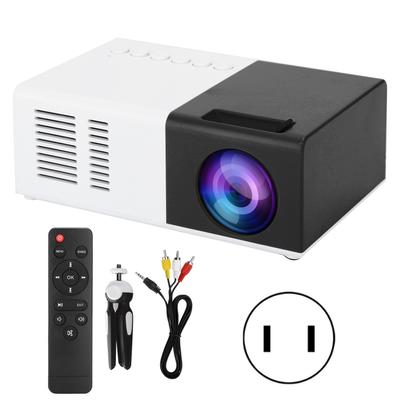 Mini Tragbarer LED Projektor 1800LM mit Stativhalterung für Heimunterhaltung(Schwarz-Weiss )
