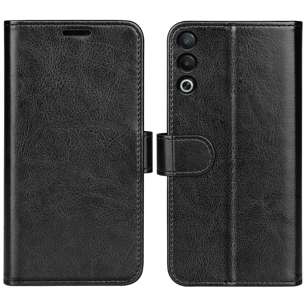 

For Oppo A3 Pro (Global) 5G/A3 Pro (India) 5G/K12x 5G (India)/A80 5G Case Crazy Horse Texture Leather Stand Wallet Phone Cover Black