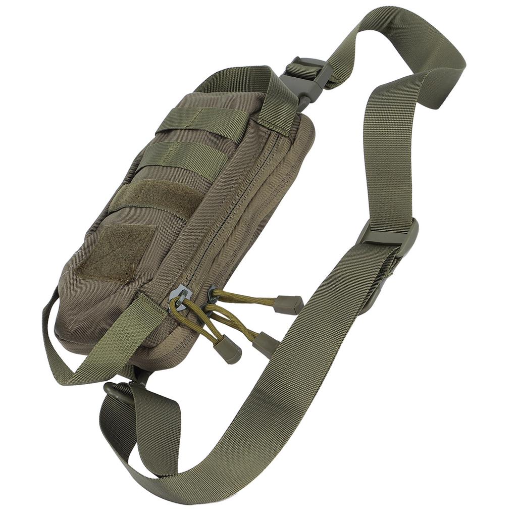 MultiFunctional Military DualPurpose Chest Waist Bag Nylon Material Waterproof Bag(Army Green )
