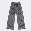 SMKK Phantom Retro Paratrooper Wide-Leg Multi-Pocket Tie-Dye Jeans