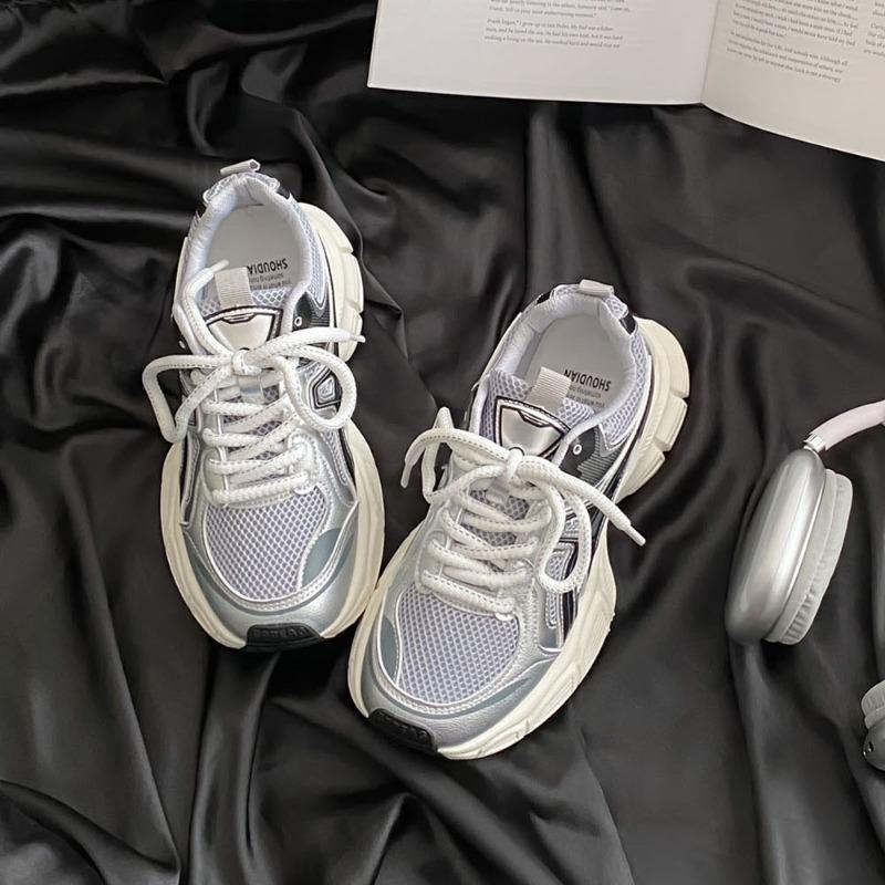 

Кроссовки дизайнерские туфли кожаные вулканизированные легкие парусиновые с круглым носком повседневные женские спортивные туфли 40 серебряный