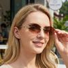 European And American Fashion New Irregular Sunglasses, High-End Frameless Plain Makeup Versatile Trendy Sunglasses, Women'S Street Shooting Glasses