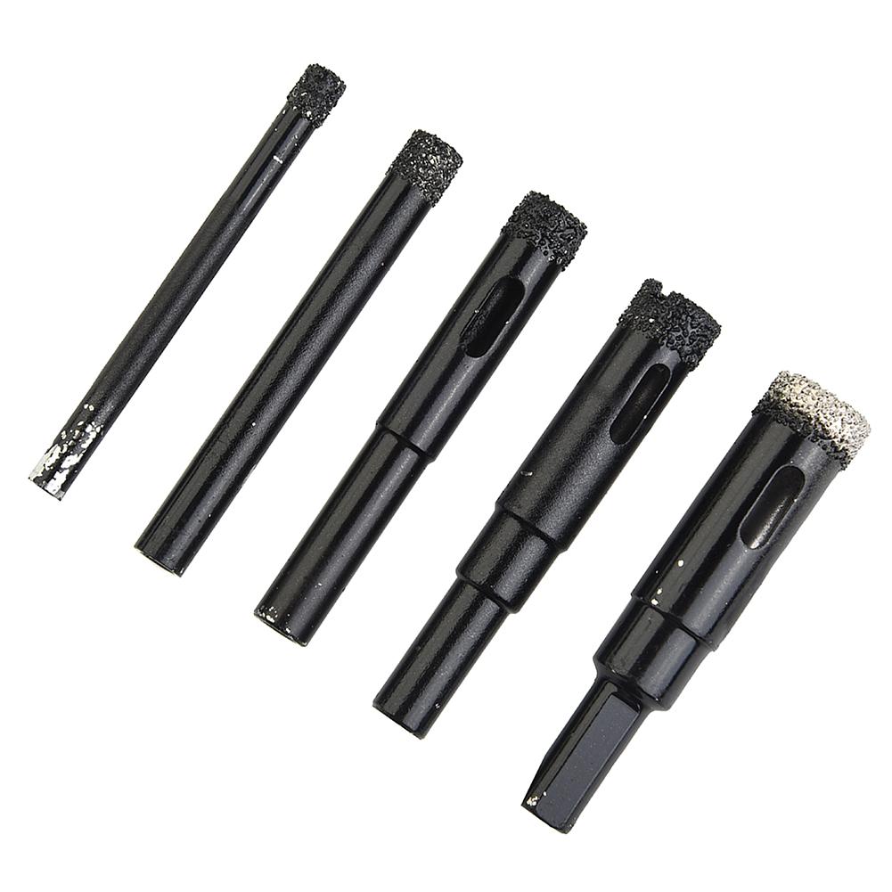 1pc 65mm Length Round Handle Dry Brazed Dry Drill Bits For Porcelain Tiles Marble Glass Ceramic Crowns Drill Bit 6-14mm