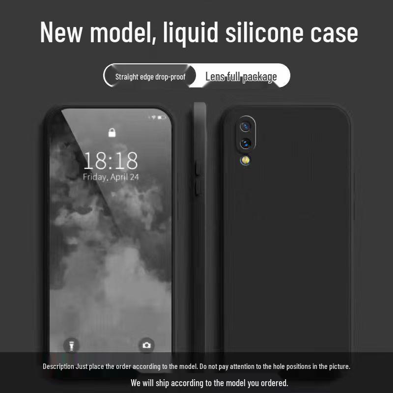 Vivo X23 Liquid Silicone Case: Solid Color, Anti-Drop, Full Coverage, Soft Edge Protection.