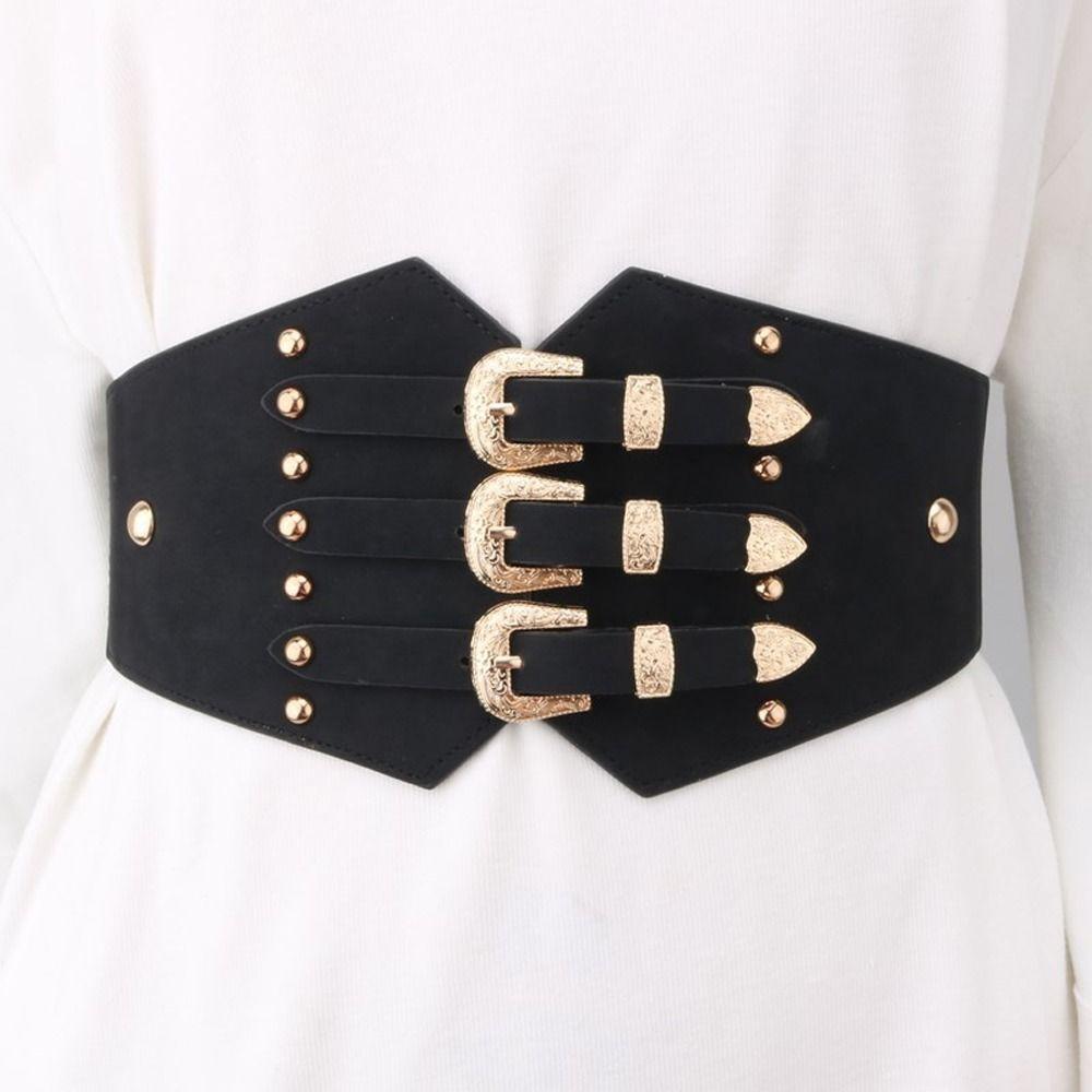 Leather Wide Side Dress Decoration Waist Belts Korean Waist Strap Coat Decoration Women Waistband