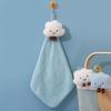 Soft Cute Cartoon Coral Fleece Hanging Hand Towel - Absorbent Kitchen Wiping Cloth
