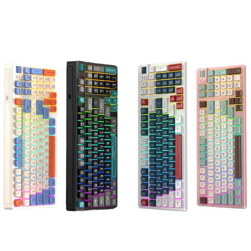 Panson K97 Dreifarbige leuchtende Gaming-Kabeltastatur - Mechanisches Gefühl für Desktop-Computer.