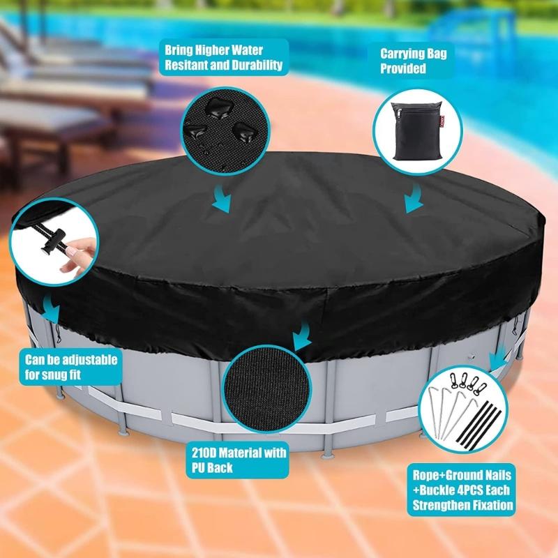 Portable Dog Pool Cover Round Shape Easy To Use Kids Swimming Pool Cover Foldable Tub Pool Protector Sleeve Case