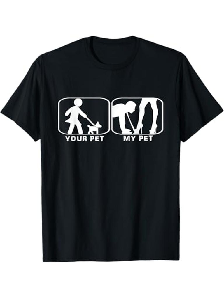 Womens Your Pet My Pet Funny Creative Printed Summer TShirt Short Sleeve Round Neck Humorous Casual Women Y2k Meme Clothing